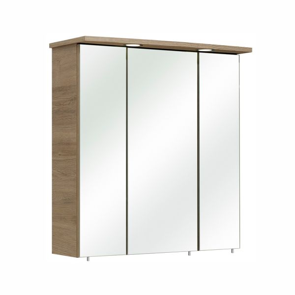 Зеркальный шкаф с LED-светильником 37-I, 65x20xH72см, дуб San Remo