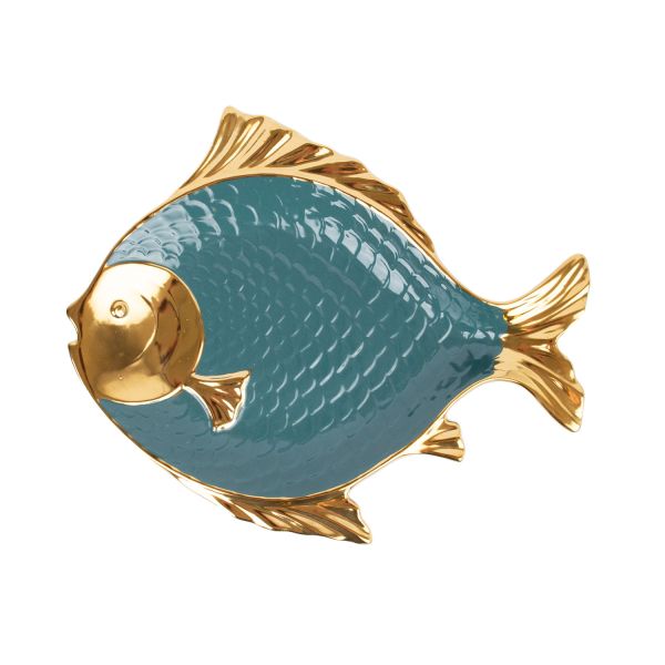 Plate GOLDFISH 38x34cm, green