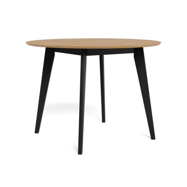 Dining table ROXBY D105xH76cm, oak/black