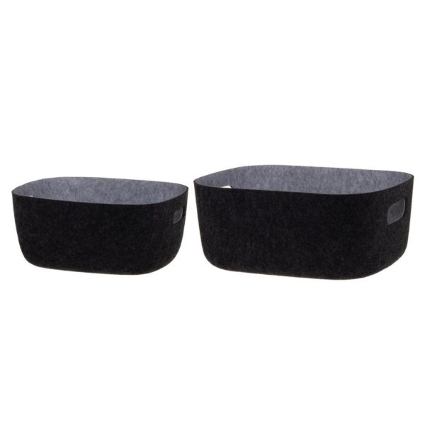 Basket 4Living CANDY 32x24x14cm felt, dark grey