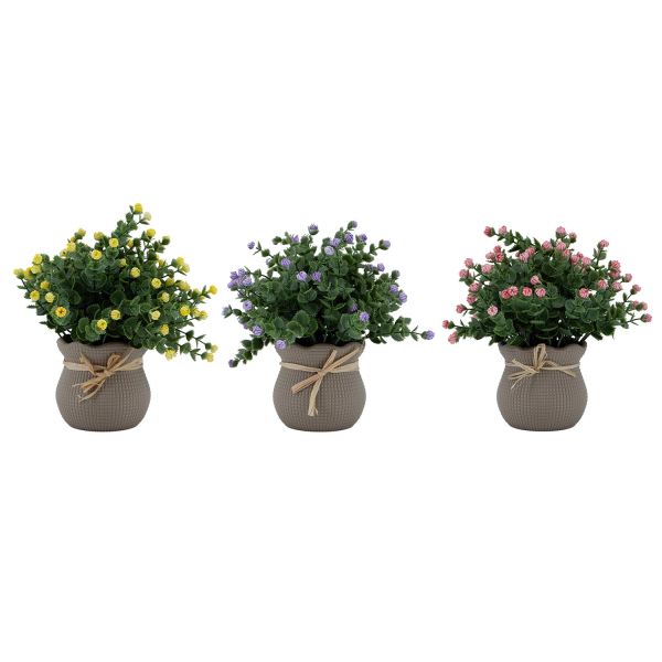 Kunstlill FLOWERLY H21cm väiksed õied potis, mix