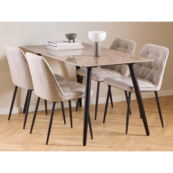 Söögilauakomplekt WICKLOW 140x80xH75cm, beež