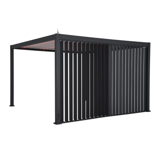 Vertical shutter wall for gazebo MIRADOR-111 3m, dark grey