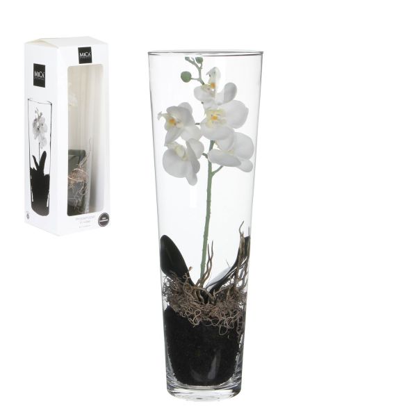Kunstlill ORCHID D17xH50cm, valge