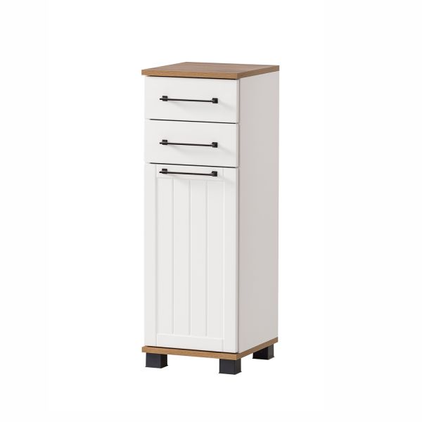 Шкаф в ванную JELDA 30x33xH88см, дуб/матовый белый