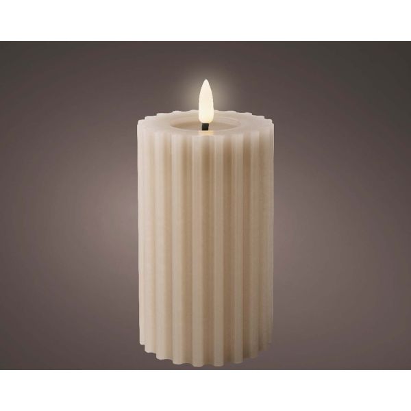 LED-candle GLOW H14,7cm, light grey