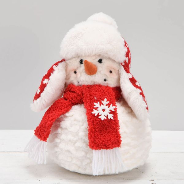 Decoration FUN KAI H26cm, snowman, red