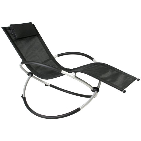 Шезлонг FUN 77x145x86cм, чёрный