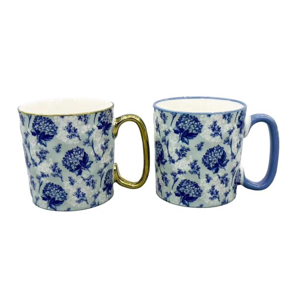 Mugs FRIENDS 2pcs 310ml, blue flowers