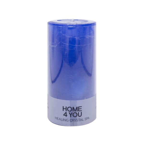 Свеча HEALING CRYSTAL SPA, D6.8xH14cм, синяя ( аромат - океан )