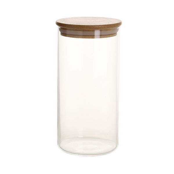 Klaaspurk JARA D8,3xH17cm 1000ml bambusest kaanega