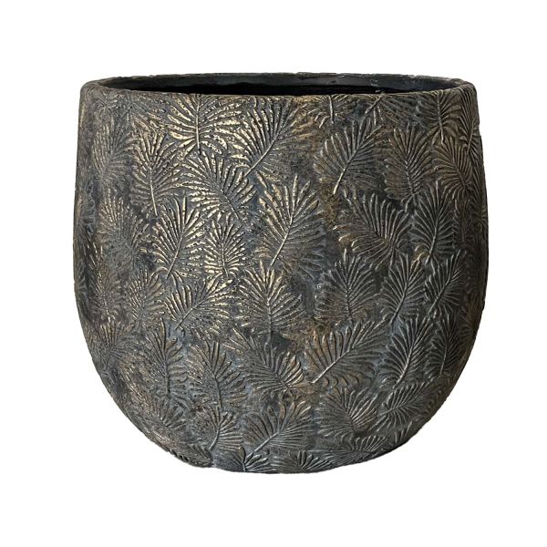 Plant holder SUNNY CEDAR D43xH41cm dark grey/gold