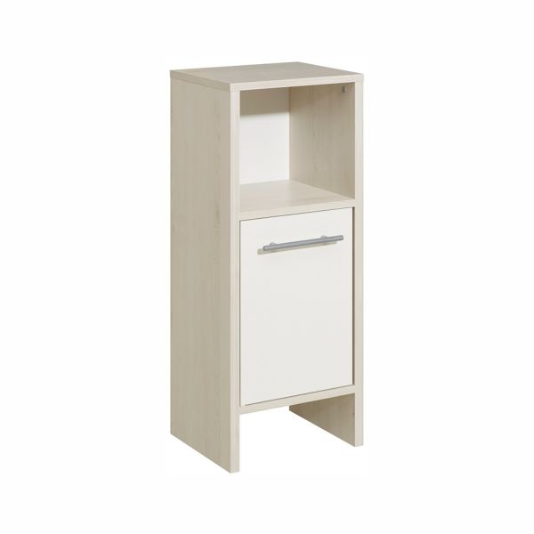Нижний шкаф в ванную 350, 33x28xH81,6см, белый/светло-коричневый