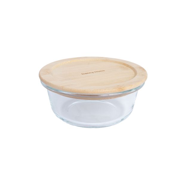 Kauss BOXY D13xH5,4cm 400ml, klaas, bambusest kaanega