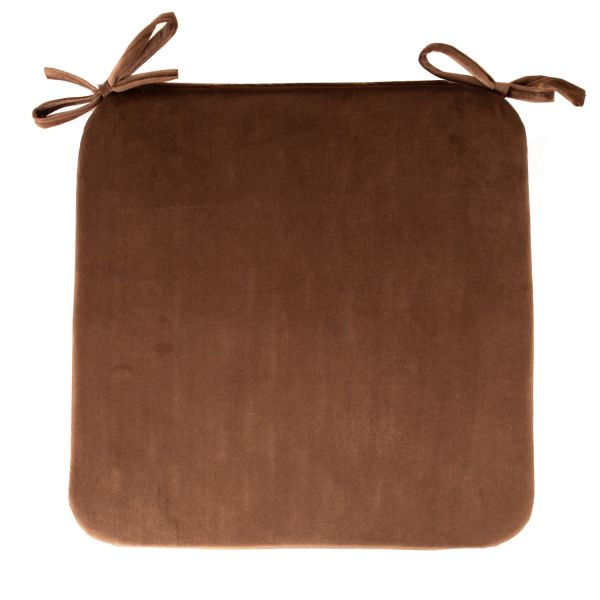 Chair pad VELVET 39x39cm, brown