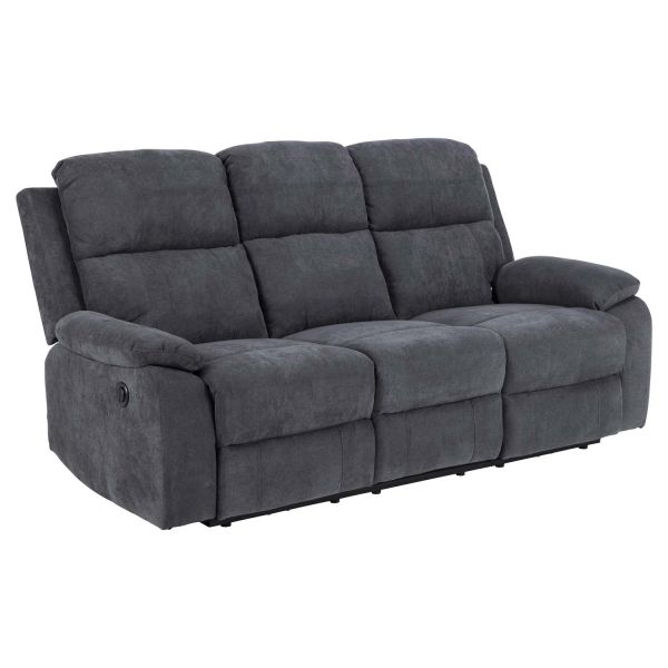 Sofa MORA 3-seater recliner, dark grey