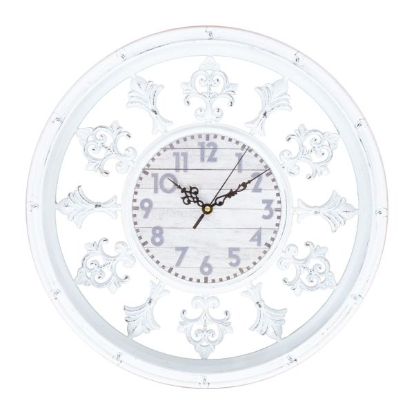 Wall clock ORNAMENT D44cm, white