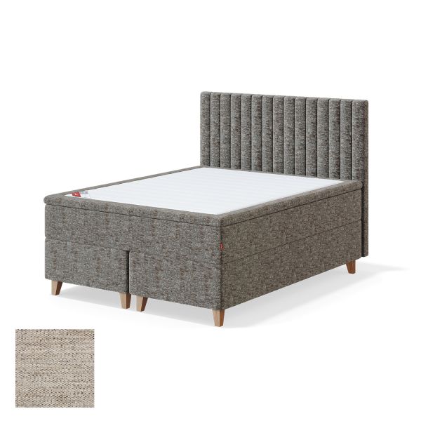 Continental bed 8 legs BLACK CONTINENTAL VERANO 180x200cm, soft, light beige