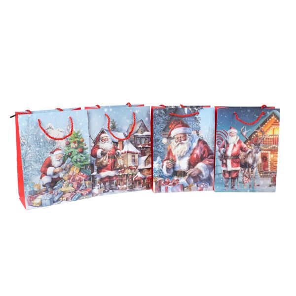 Подарочный пакет SANTA S, 18x24x8,5см, микс