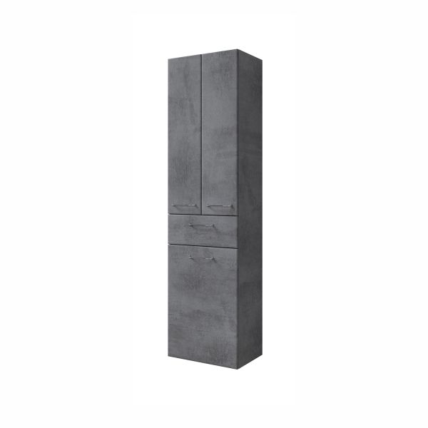 Kõrge vannitoakapp 945, 50x33xH186cm, tumehall, pesukorviga