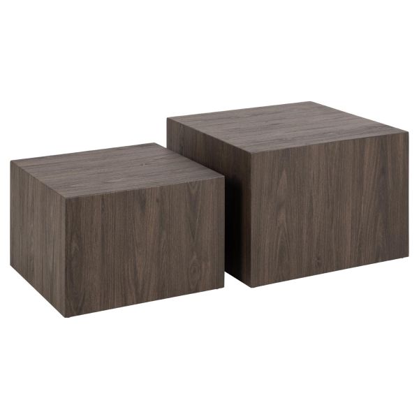 Diivanilauad 2tk DICE 58x58xH40cm, 50x50xH33cm, pruun