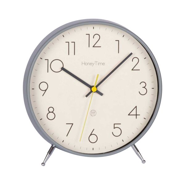 Clock TIMELINE H21.8cm, grey