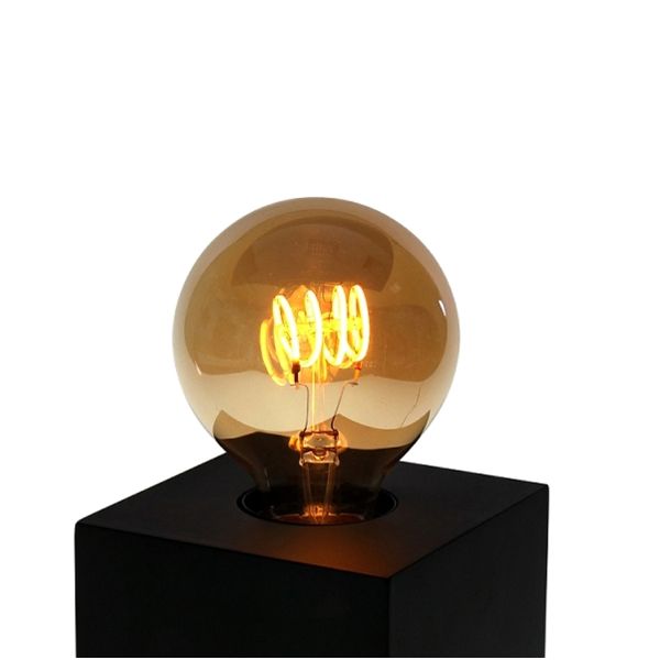 LED spiral filament bulb, amber finish, E27, 2.5 W, 220 V, 8x12 cm
