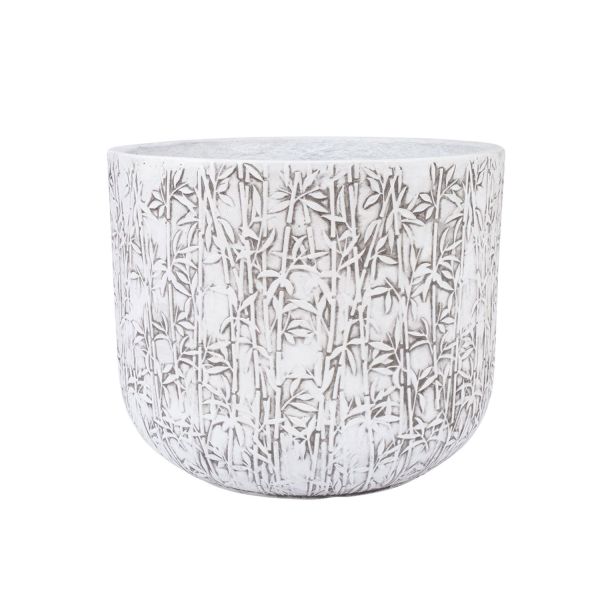 Lillepott LOUNA D37xH30cm, valge/hall