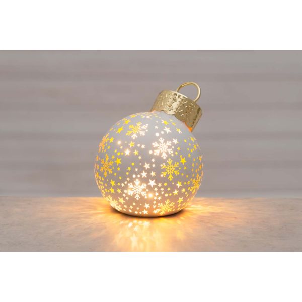 LED-valgusti BAUBLE H12cm valge, taimer 6h