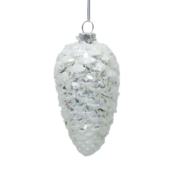 Christmas ornament JOY CONE 10cm, glass