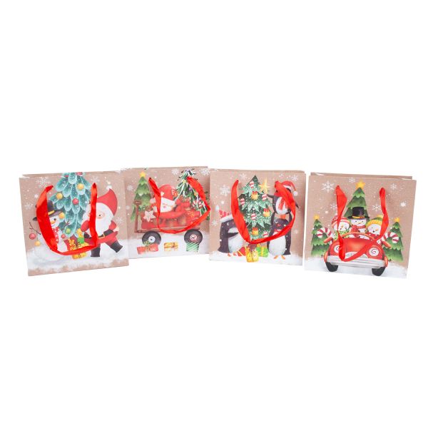 Gift bag MERRY XS, 14,5x15x6cm, mix