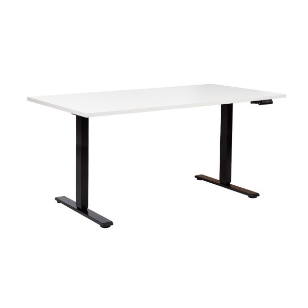 Desk ERGO PRO with 2 motor 160x80xH60-125cm, greyish white/black