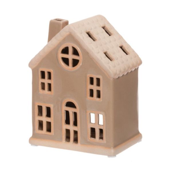 Lantern for candle 4Living HOUSE H15,5cm, beige porcelain