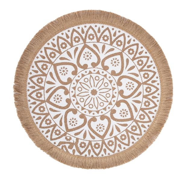 Lauamatt SOL D41cm, valge muster, mix