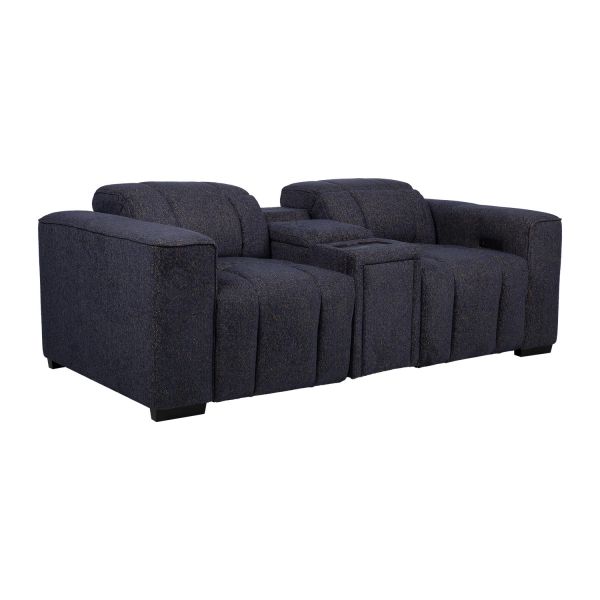 Diivan HUB 2-kohaline elektriline recliner, keskkonsooliga, tumesinine