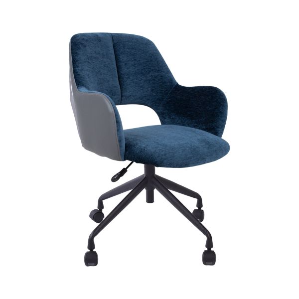 Task chair KENO with castors, blue/grey