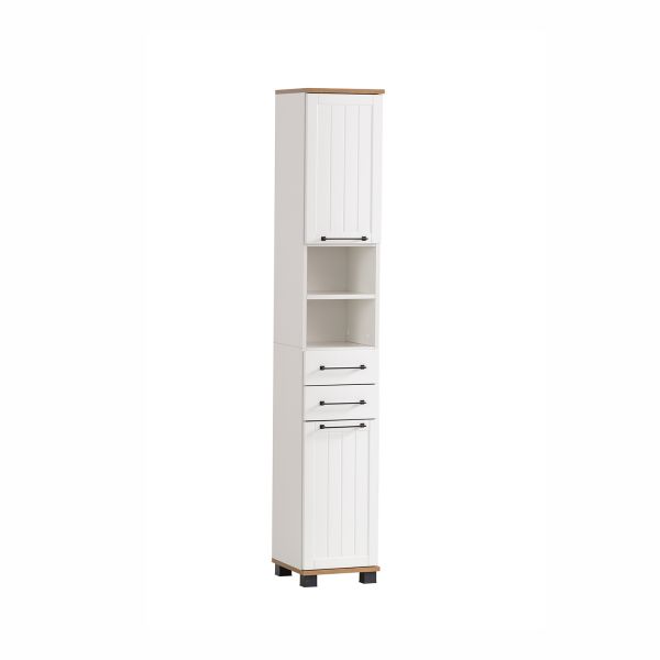 Vannitoakapp JELDA 30x33xH181cm, tamm/mattvalge