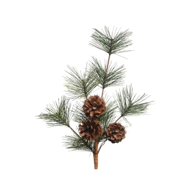 Branch WISH PINE H30cm, cones