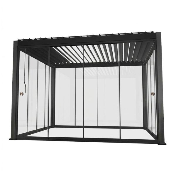 Varikatus MIRADOR-111 3x4m klaasist lükandseintega, tumehall