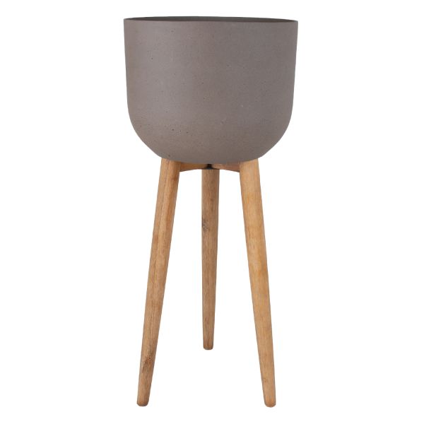 Plant holder SANDSTONE D40xH97cm, brown