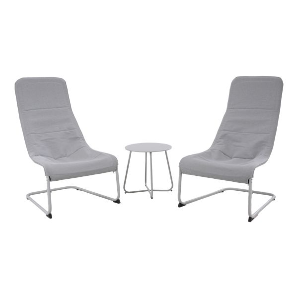 Rõdukomplekt MELFI laud ja 2 tooli, hall