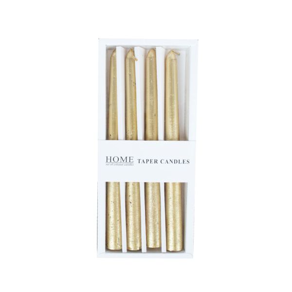 Antique candle CAROL 4pcs 20cm gold