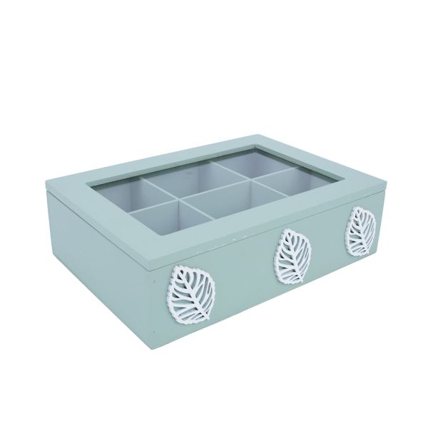 Tea box HAZEL 24x17xH7,5cm, green