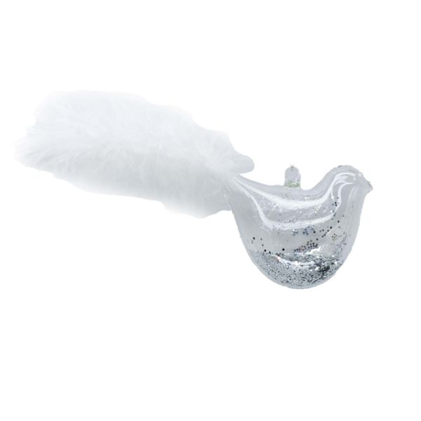Christmas ornament JOY BIRD FEATHER 7cm, glass