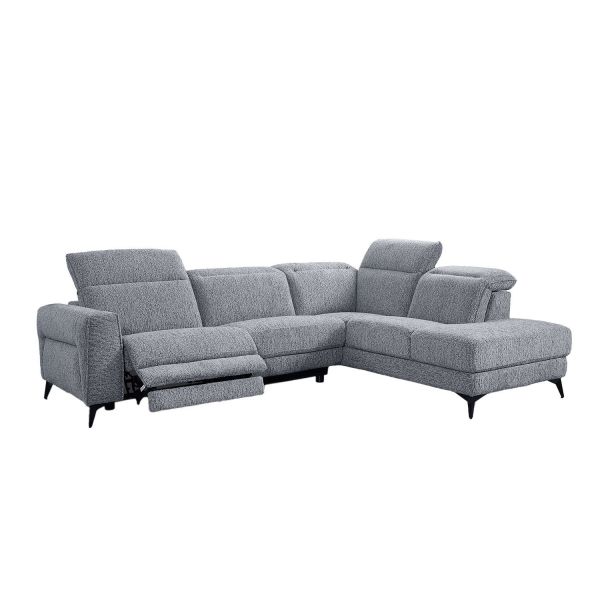 Corner sofa LUISA RC, electric recliner, grey