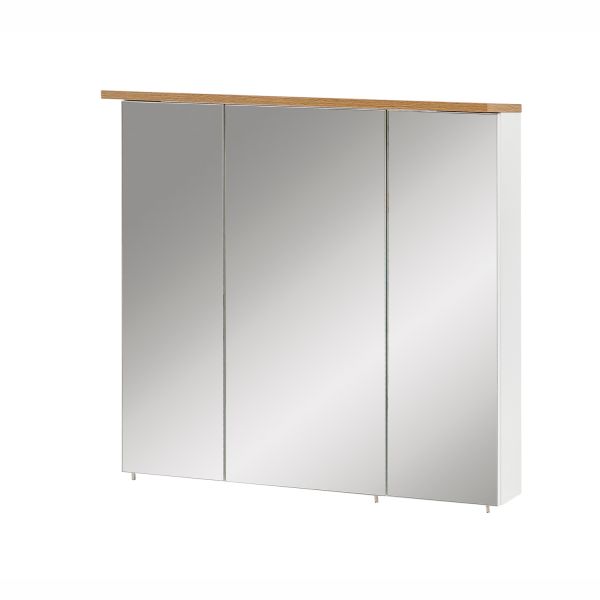 Peegelkapp PADUA 70,5x16xH72cm, valge läige/tamm