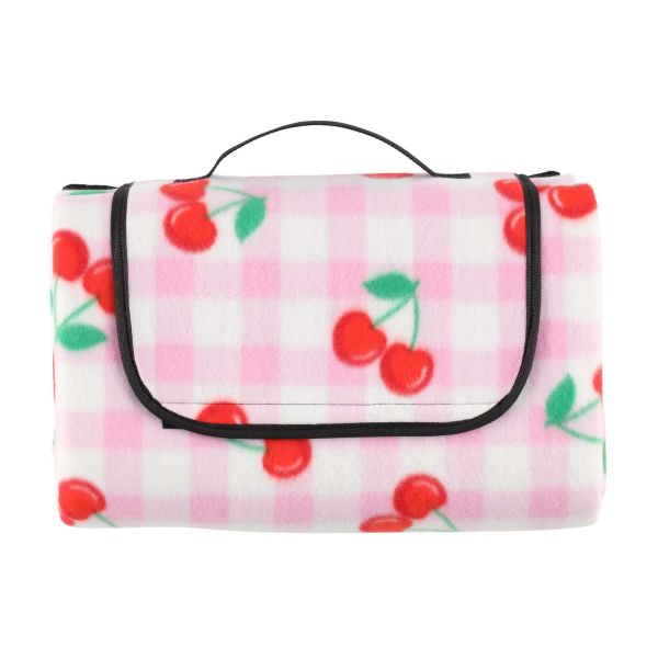 Piknikutekk 4Living MON CHERRY 130x150cm, heleroosa/kirsid