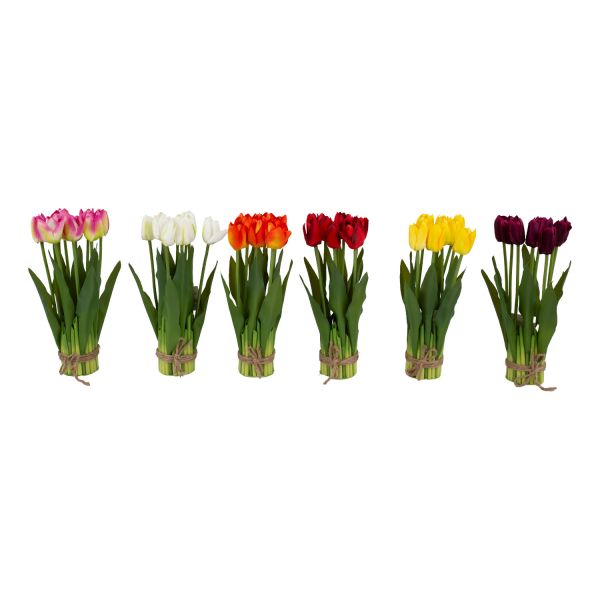 Искусственный цветок FLOWERLY 5шт/комплект, тюльпаны