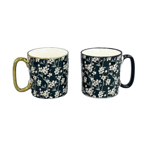Mugs FRIENDS 2pcs 310ml, white flowers