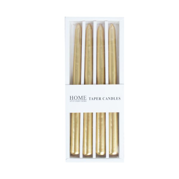 Candle CAROLA 25cm golden pearl